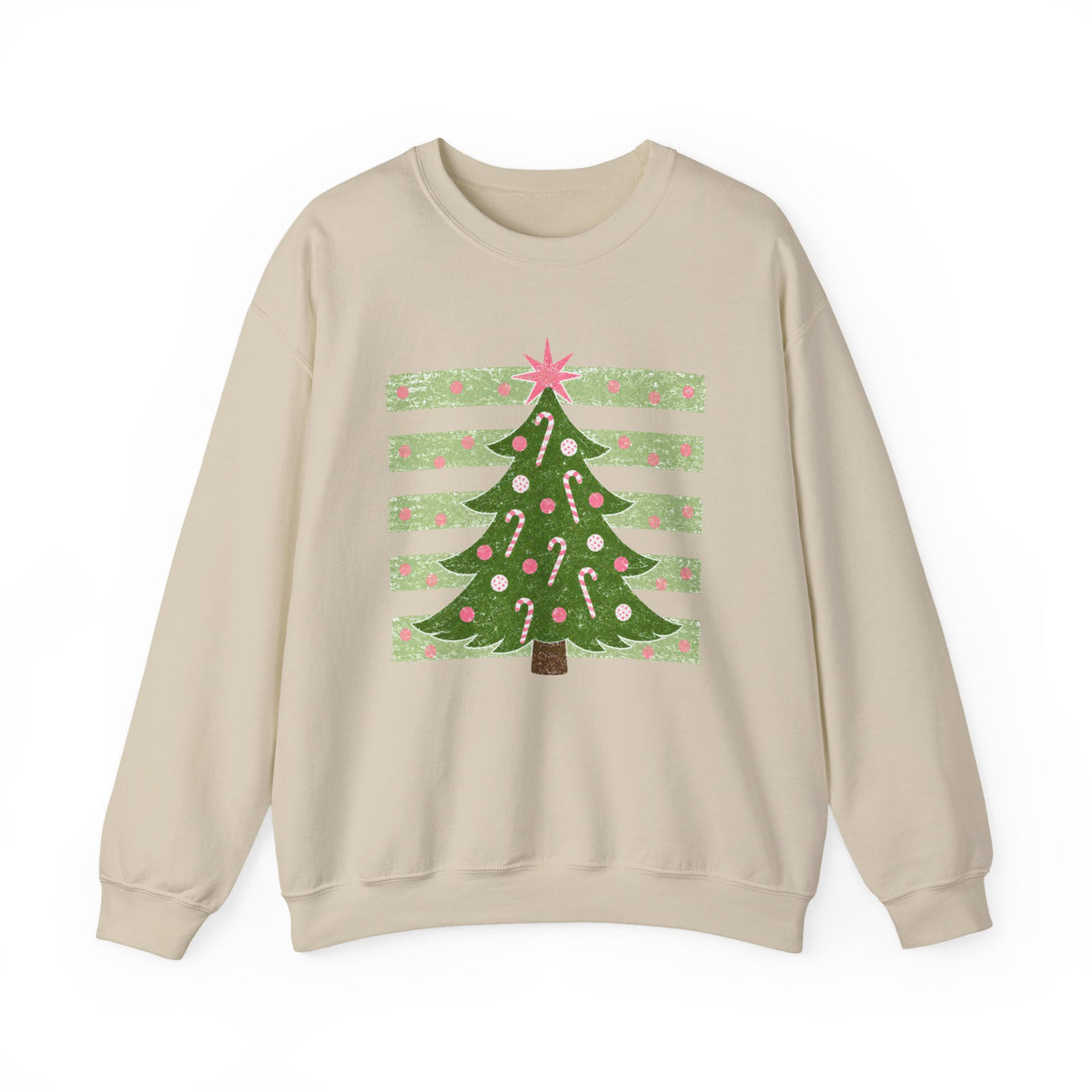 Christmas Tree Stripe Crewneck Sweatshirt
