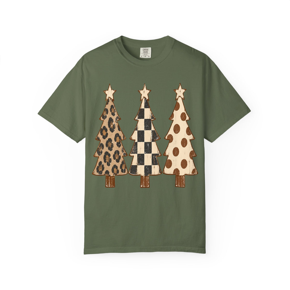 Neutral Patterned Christmas Trees T-Shirt
