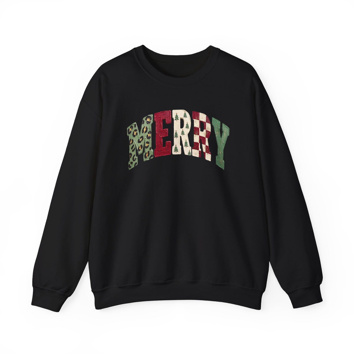 Merry Patchwork Crewneck Sweatshirt