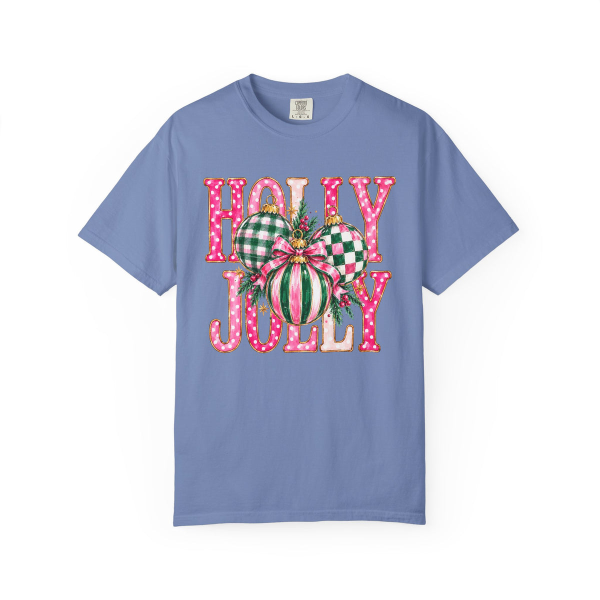 Holly Jolly Christmas T-Shirt with Festive Ornaments