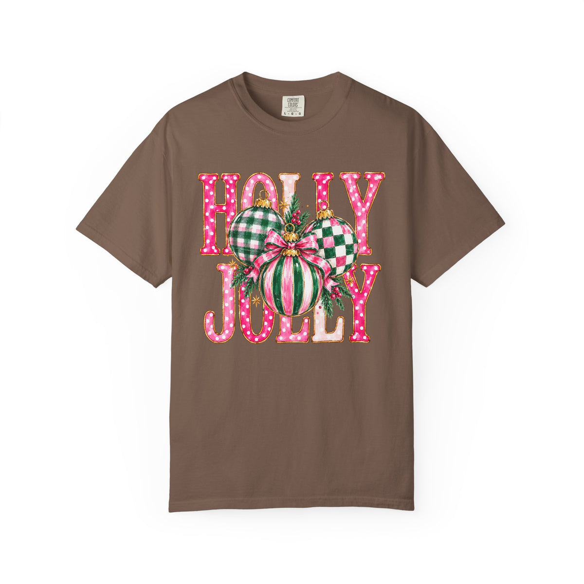 Holly Jolly Christmas T-Shirt with Festive Ornaments