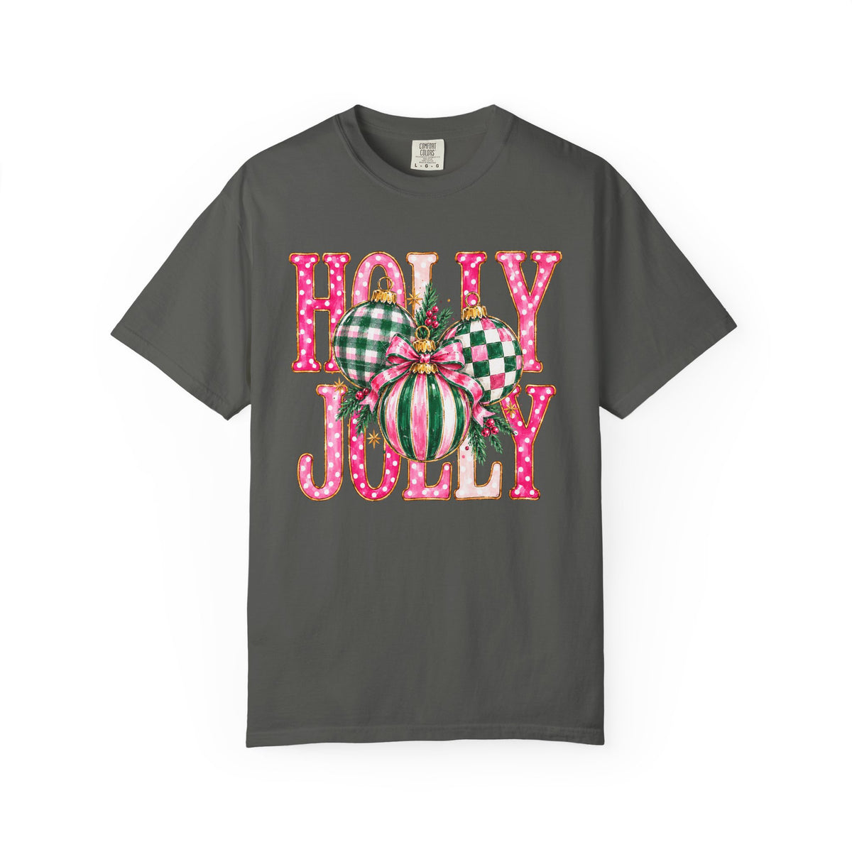 Holly Jolly Christmas T-Shirt with Festive Ornaments
