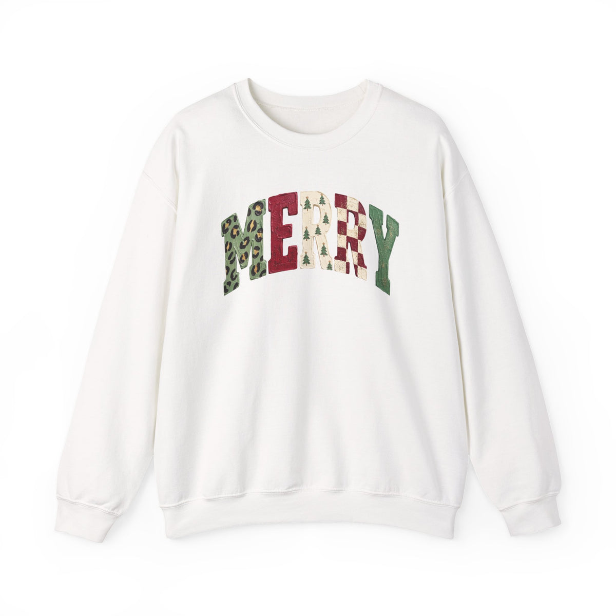 Merry Patchwork Crewneck Sweatshirt