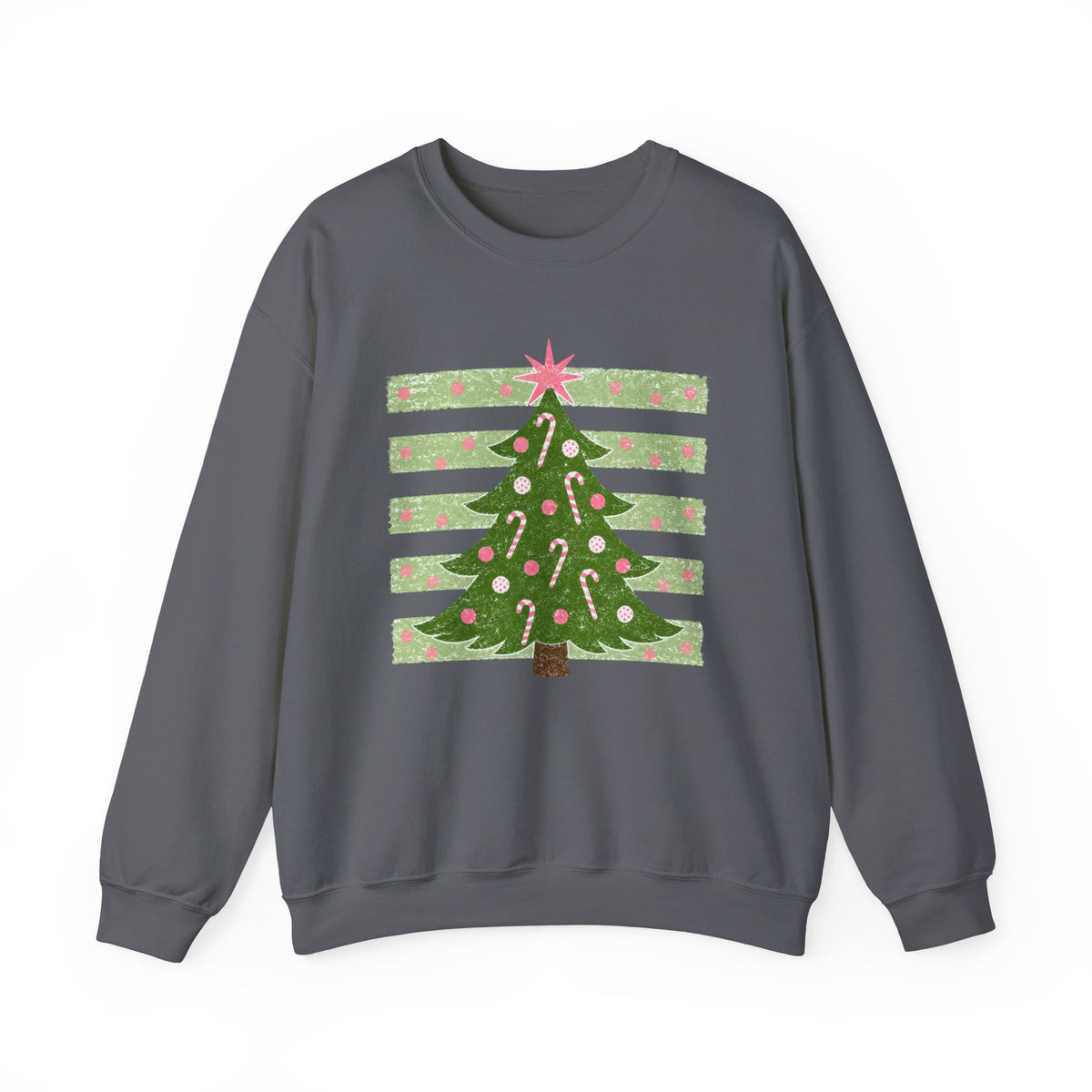 Christmas Tree Stripe Crewneck Sweatshirt