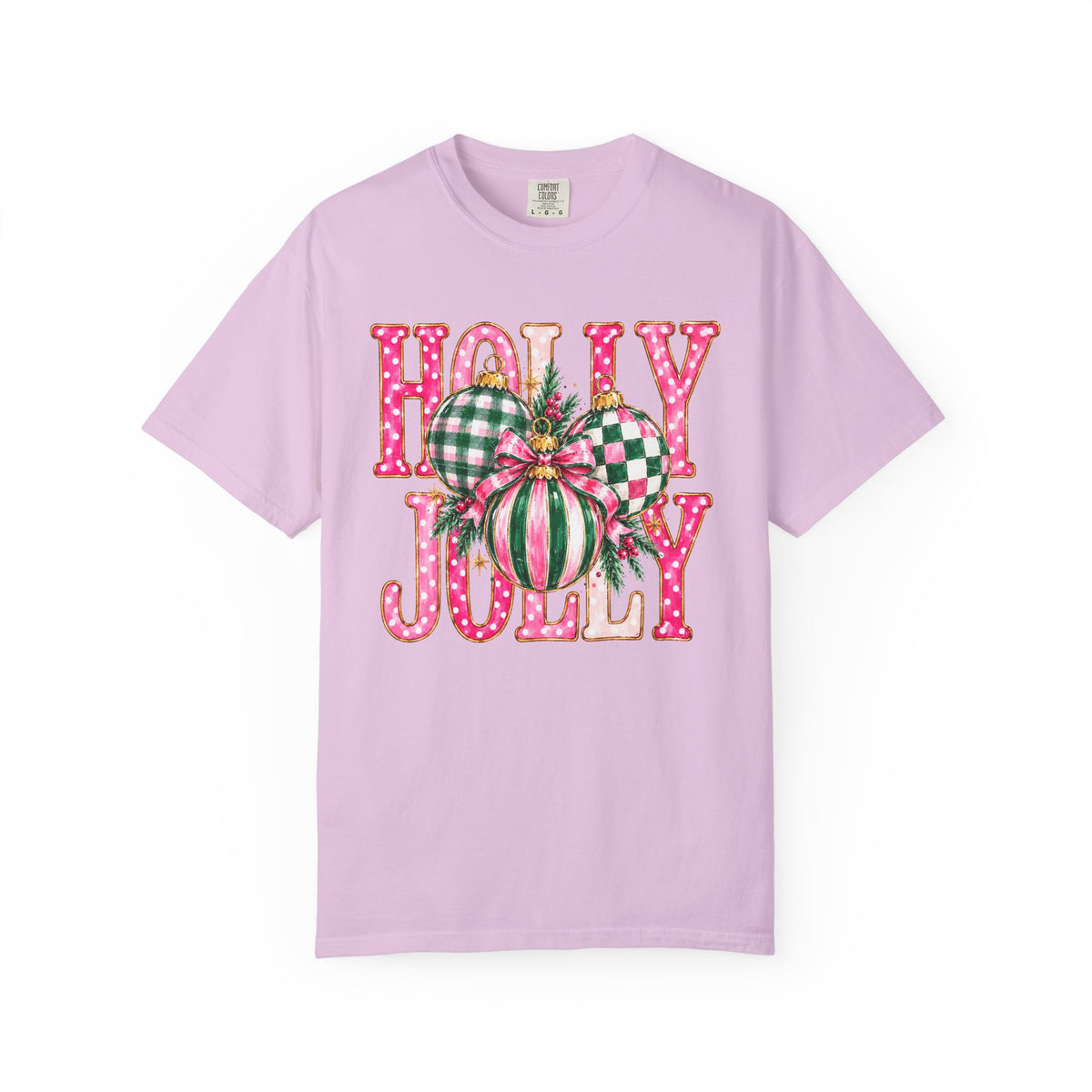 Holly Jolly Christmas T-Shirt with Festive Ornaments