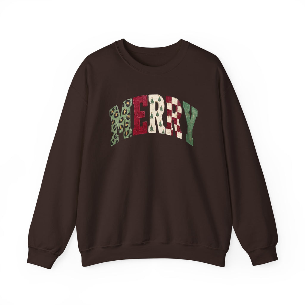 Merry Patchwork Crewneck Sweatshirt