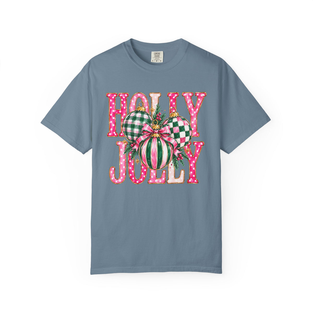 Holly Jolly Christmas T-Shirt with Festive Ornaments