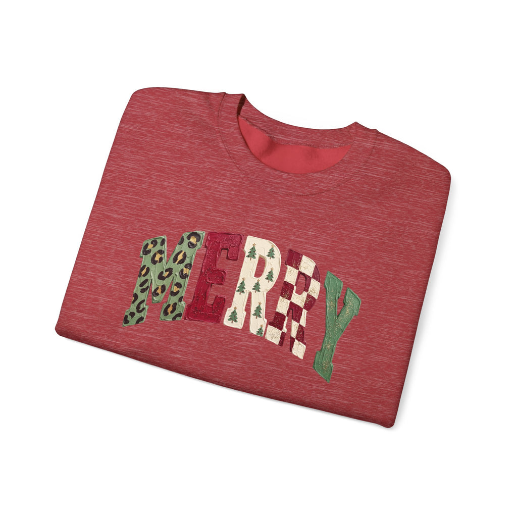 Merry Patchwork Crewneck Sweatshirt