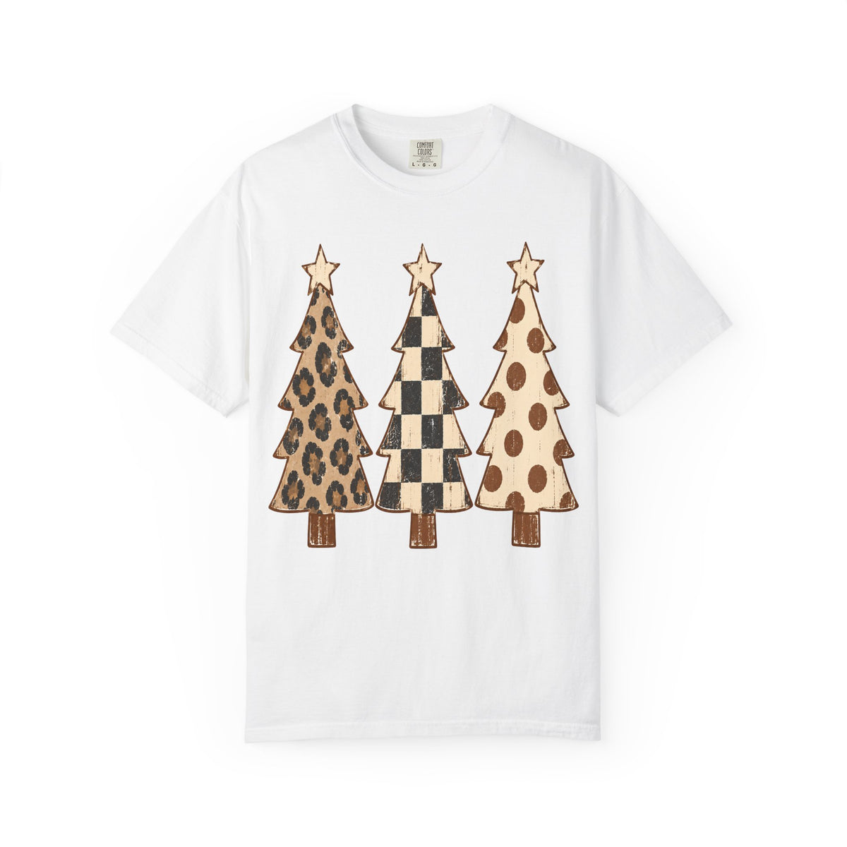 Neutral Patterned Christmas Trees T-Shirt