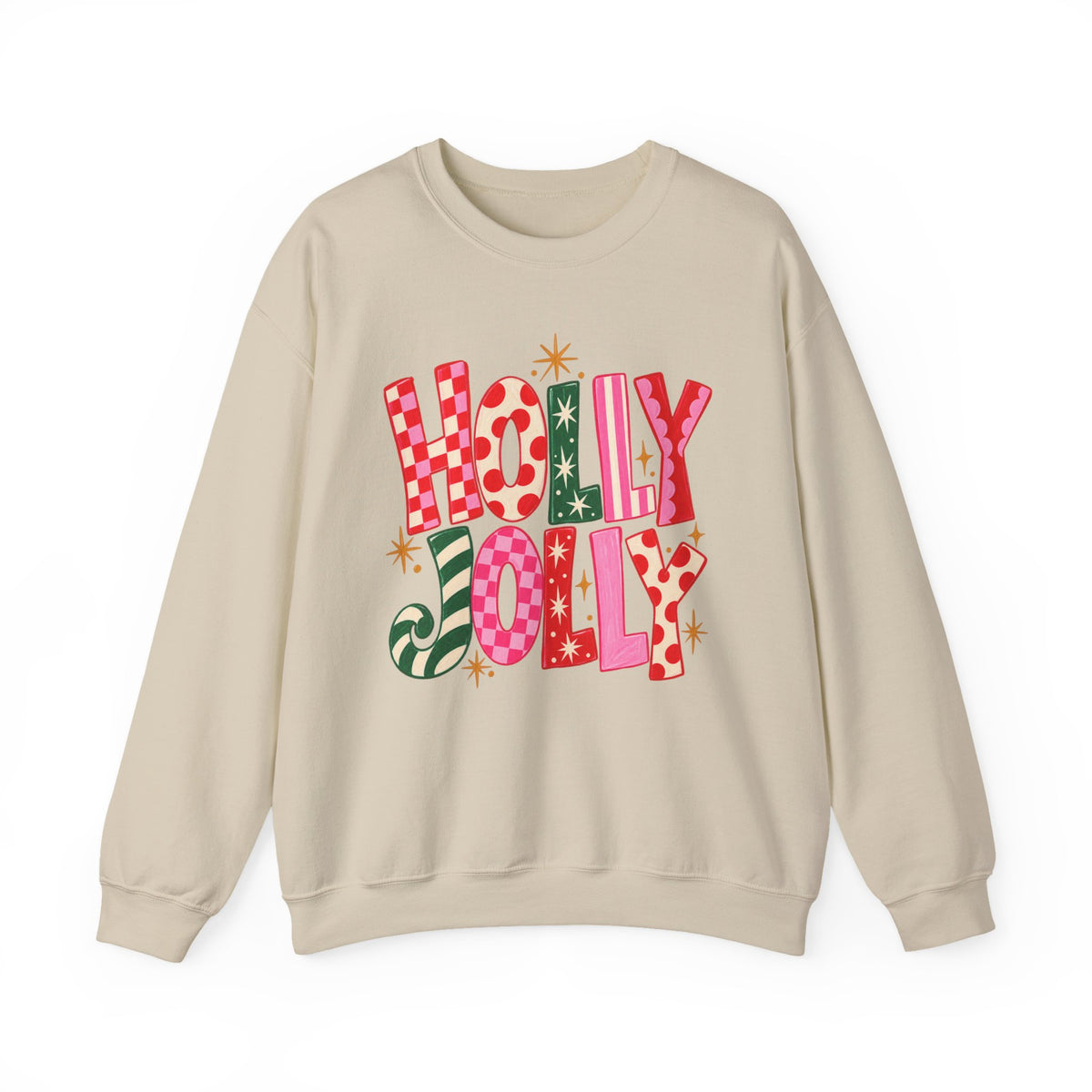 Holly Jolly Crewneck Sweatshirt — Retro Holiday Graphic