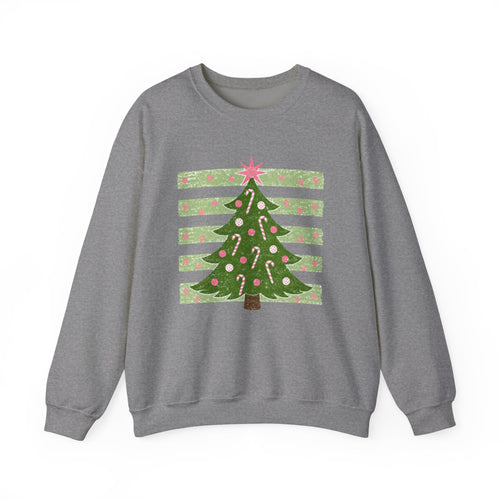 Christmas Tree Stripe Crewneck Sweatshirt