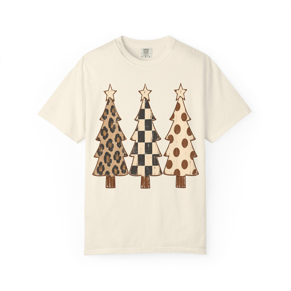 Neutral Patterned Christmas Trees T-Shirt