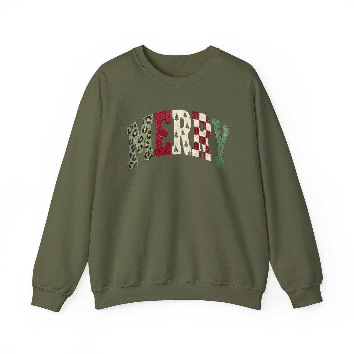Merry Patchwork Crewneck Sweatshirt