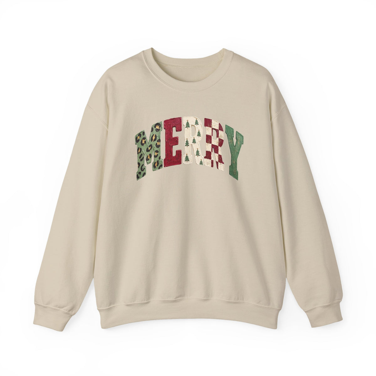 Merry Patchwork Crewneck Sweatshirt